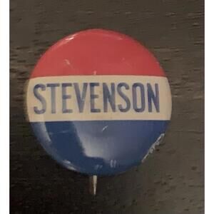 Adlai Stevenson Button Pin .75" Presidential Campaign Political Bastian Bros Vtg